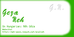 geza meh business card
