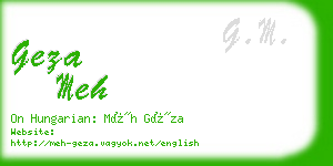 geza meh business card